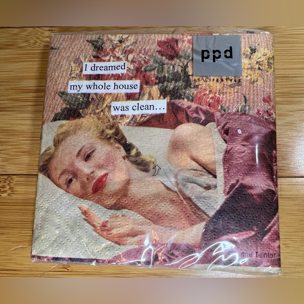 Anne Taintor "Dreamed" 20pcs 3-ply Cocktail Paper Napkins| •10"x10" PPD Sealed
